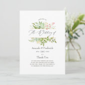 Waterverf Geometric Crystal Greenery Wedding Programmakaart (Staand voorkant)
