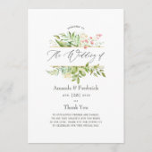 Waterverf Geometric Crystal Greenery Wedding Programmakaart (Voorkant)