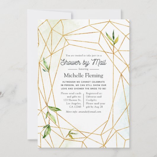 Waterverf Geometric Crystal Shower per mail Kaart (Voorkant)