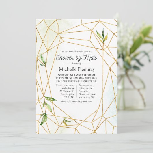 Waterverf Geometric Crystal Shower per mail Kaart (Staand voorkant)