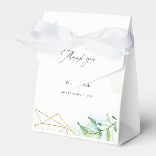 Waterverf Geometric Crystal Wedding Bedankdoosjes (Voorkant Zijde)