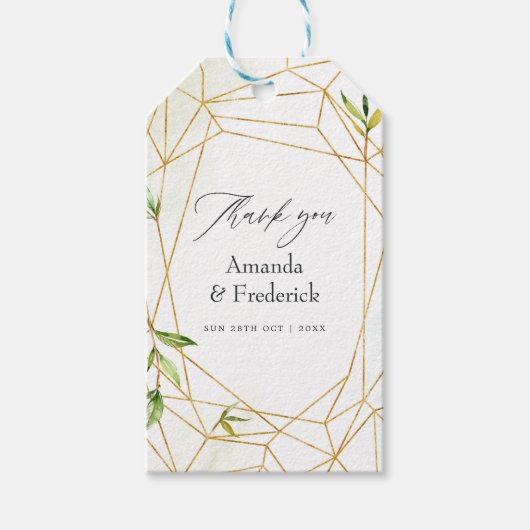Waterverf Geometric Crystal Wedding Cadeaulabel (Voorkant)