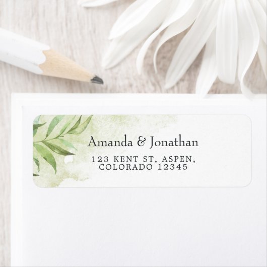 Waterverf Geometric Crystal Wedding Etiket (Insitu)