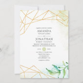 Waterverf Geometric Crystal Wedding Kaart (Voorkant)