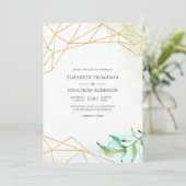 Waterverf Geometric Crystal Wedding Kaart (Staand voorkant)