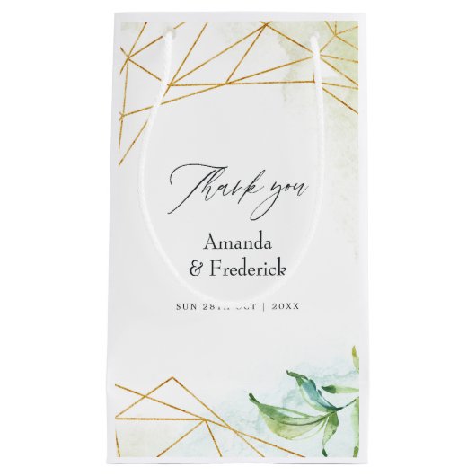 Waterverf Geometric Crystal Wedding Klein Cadeauzakje (Voorkant)