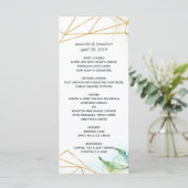 Waterverf Geometric Crystal Wedding Menu (Staand voorkant)