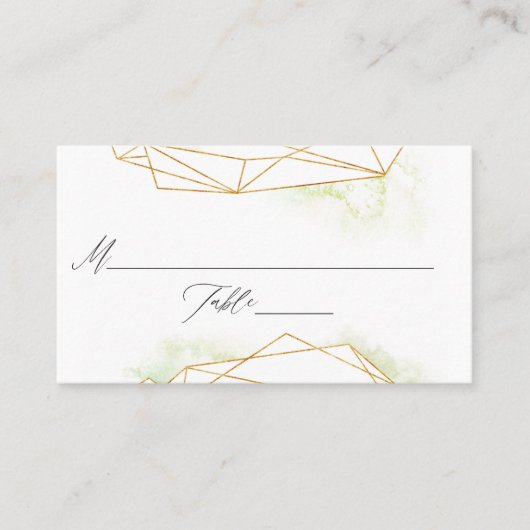 Waterverf Geometric Crystal Wedding Plaatskaartje (Voorkant)