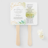 Waterverf Geometric Crystal Wedding Program Handwaaier (Voorkant en achterkant)