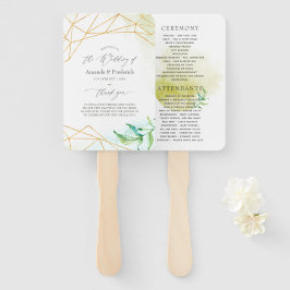 Waterverf Geometric Crystal Wedding Program Handwaaier