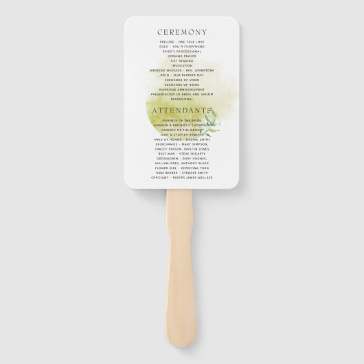 Waterverf Geometric Crystal Wedding Program Handwaaier (Achterkant)