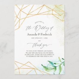 Waterverf Geometric Crystal Wedding Programmakaart