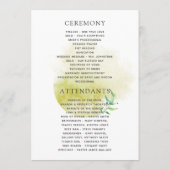 Waterverf Geometric Crystal Wedding Programmakaart (Achterkant)