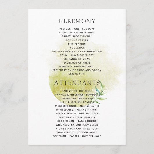 Waterverf Geometric Crystal Wedding Programmakaart (Achterkant)