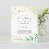 Waterverf Geometric Crystal Wedding Programmakaart (Staand voorkant)