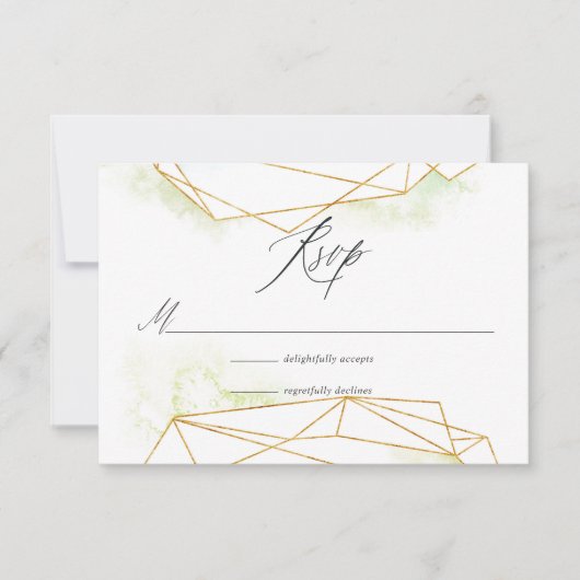 Waterverf Geometric Crystal Wedding RSVP Kaartje (Voorkant)