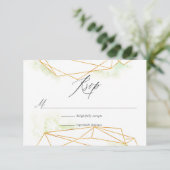 Waterverf Geometric Crystal Wedding RSVP Kaartje (Staand voorkant)