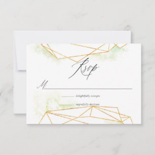 Waterverf Geometric Crystal Wedding RSVP Kaartje