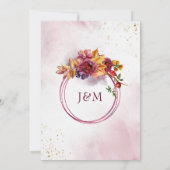 Waterverf Geometric Floral Herfst Marsala Wedding Kaart (Achterkant)