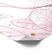 Waterverf Geometric Floral Herfst Marsala Wedding Poster (Hoek)