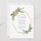 Waterverf Geometric Holly Jolly Kerstbruiloft Kaart (Voorkant)