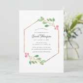 Waterverf Geometric Holly Kerstmis Vrijgezellenfee Kaart (Staand voorkant)