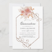 Waterverf Geometric Terracotta Quinceañera Kaart (Voorkant)