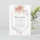 Waterverf Geometric Terracotta Quinceañera Kaart (Staand voorkant)