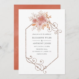 Waterverf Geometric Terracotta Wedding Kaart