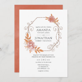 Waterverf Geometric Terracotta Wedding Kaart