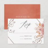 Waterverf Geometric Terracotta Wedding RSVP Kaartje (Voorkant / Achterkant)