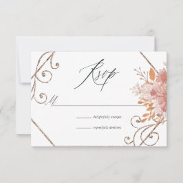 Waterverf Geometric Terracotta Wedding RSVP Kaartje