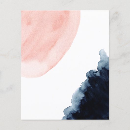 Waterverf Geometric Wedding Invite Flyer (Achterkant)