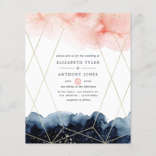 Waterverf Geometric Wedding Invite Flyer