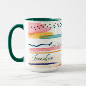 Waterverf Geometrisch abstract Gepersonaliseerd Sc Mok (Links)