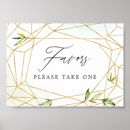 Waterverf Geometrisch Crystal bruiloft gunsten Poster (Voorkant)