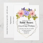 Waterverf Geometrisch Gold-Lijst met ventilator Kaart (Voorkant / Achterkant)