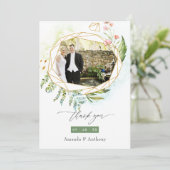 Waterverf Geometrisch Kristal Bruiloft Foto Bedankkaart (Staand voorkant)