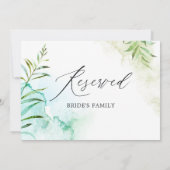 Waterverf Geometrisch Kristal Bruiloft Gereserveer Kaart (Achterkant)