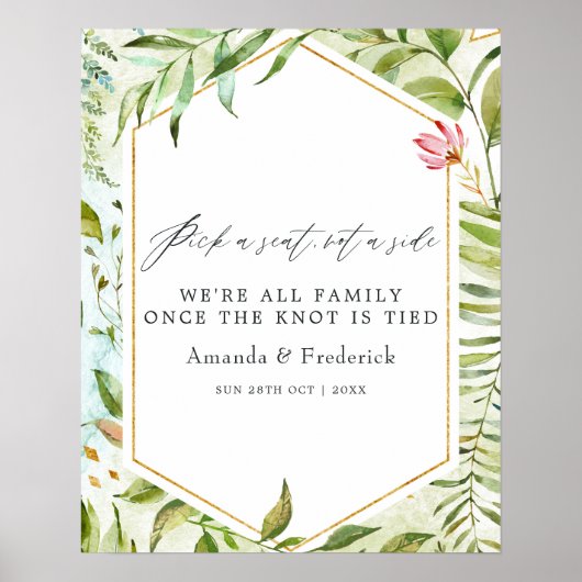 Waterverf Geometrisch Kristal Bruiloft Kies een st Poster (Voorkant)