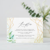 Waterverf Geometrisch Kristal Bruiloft Receptie Informatiekaartje (Staand voorkant)