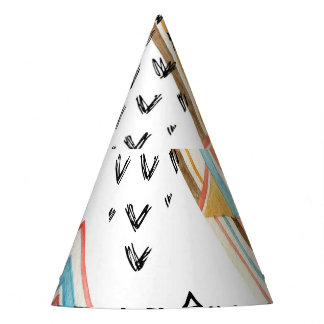 Waterverf Geometrisch Naadloos: Tribal Style. Feesthoedjes