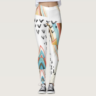 Waterverf Geometrisch Naadloos: Tribal Style. Leggings