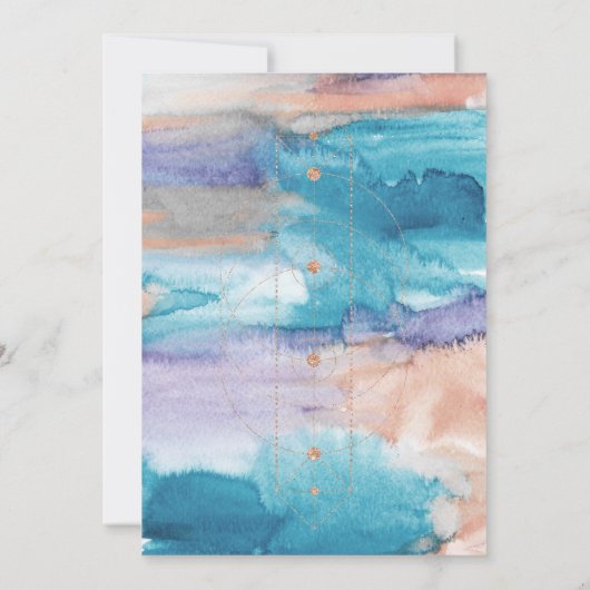 Waterverf | Geometrisch sparen de Datum Save The Date (Achterkant)