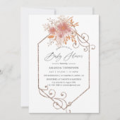 Waterverf Geometrisch Terracotta Baby shower Kaart (Voorkant)