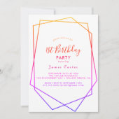 Waterverf Geometrische 1e Verjaardag Uitnodiging (Voorkant)