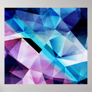 Waterverf Geometrische Abstracte achtergrond Poster
