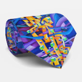 Waterverf Geometrische Abstracte hedendaagse Stropdas (Opgerold)