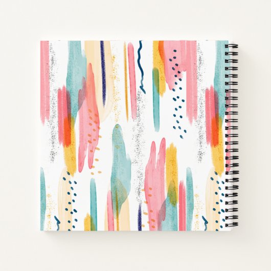 Waterverf Geometrische abstracte minimale pastel Notitieboek (Achterkant)