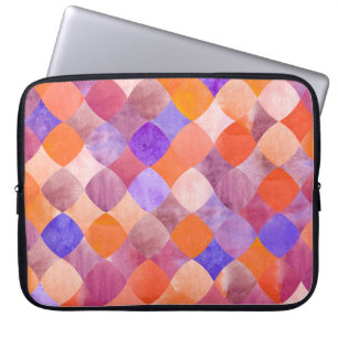 Waterverf geometrische, Arabische visschalen. Laptop Sleeve
